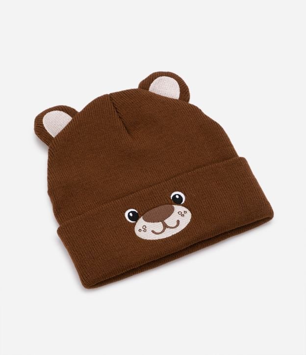 Gorro Infantil com Estampa e Orelinhas de Ursinho