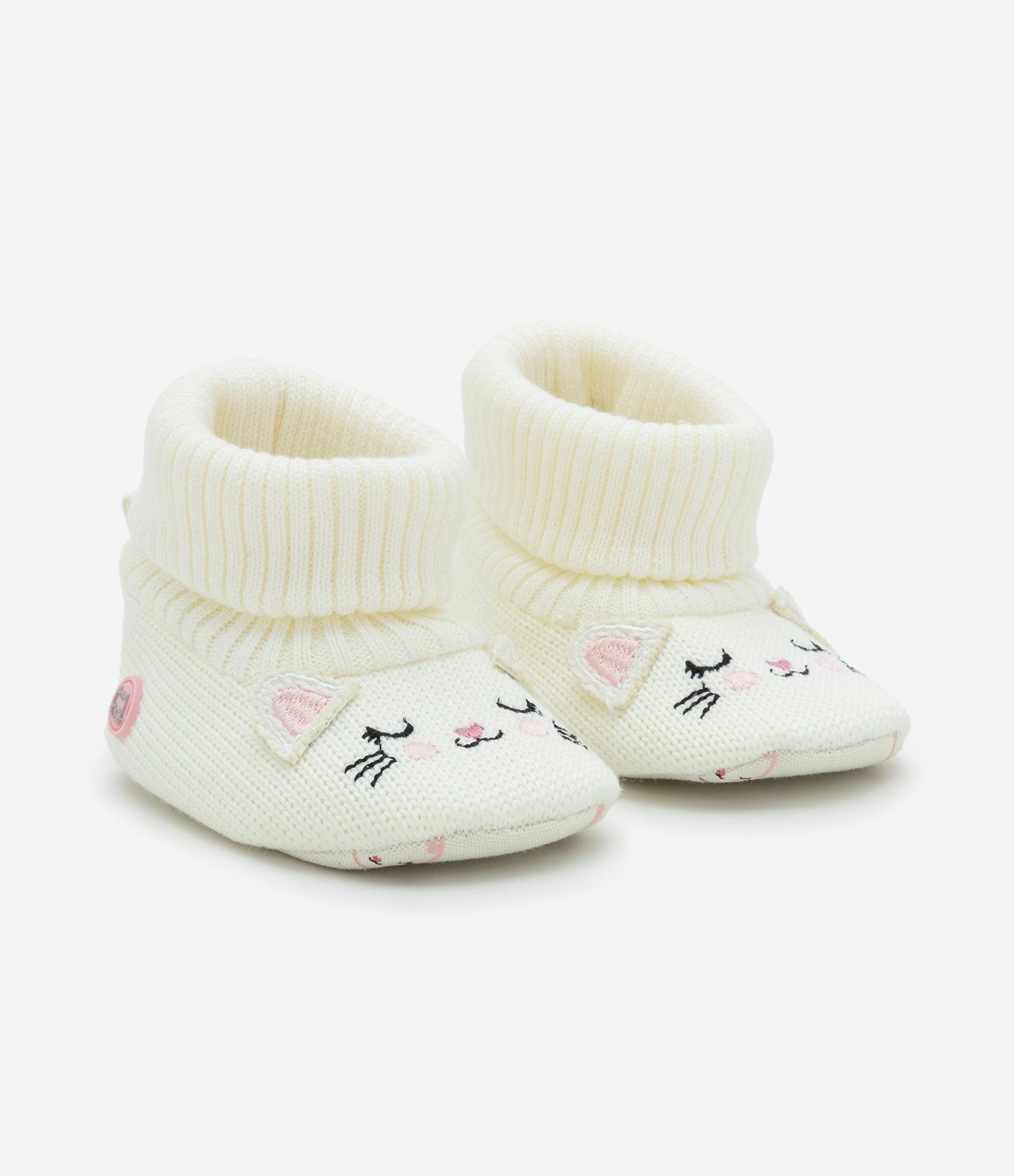 Bota Infantil com Estampa Cara de Gatinha - Tam 0 a 18 meses Bege 1