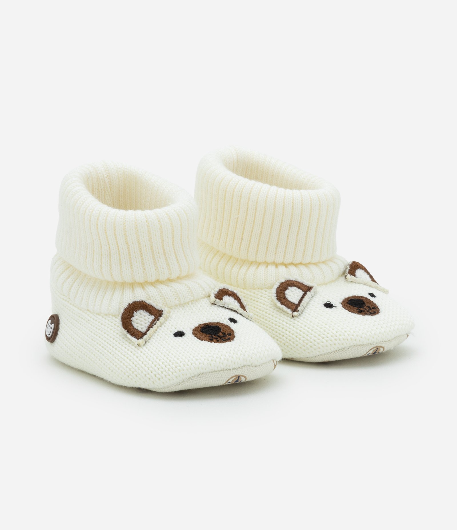 Bota Infantil Estampa Cara de Urso - Tam 0 a 18 meses Bege 1