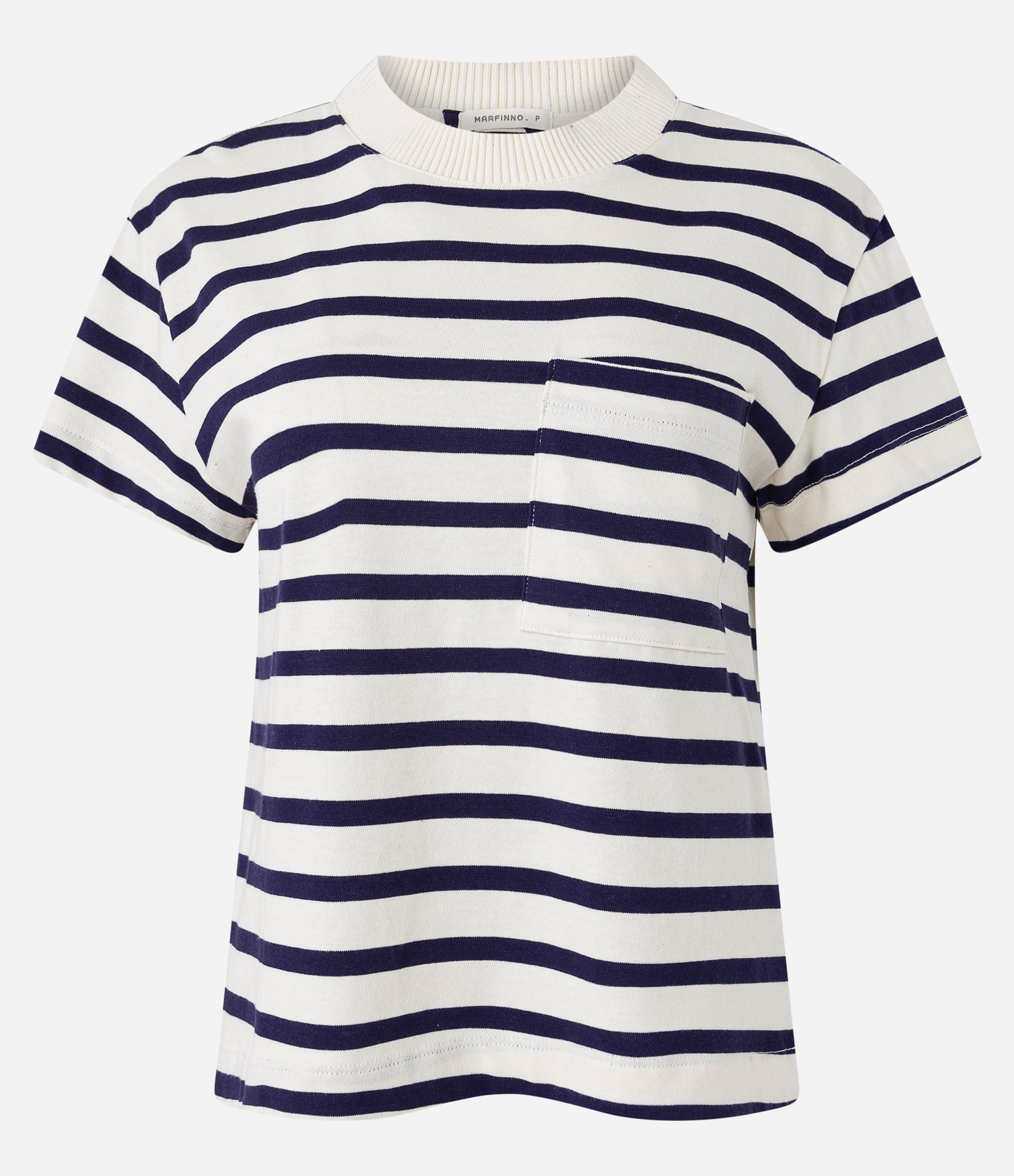 Blusa em Algodão Listrado com Bolso 1