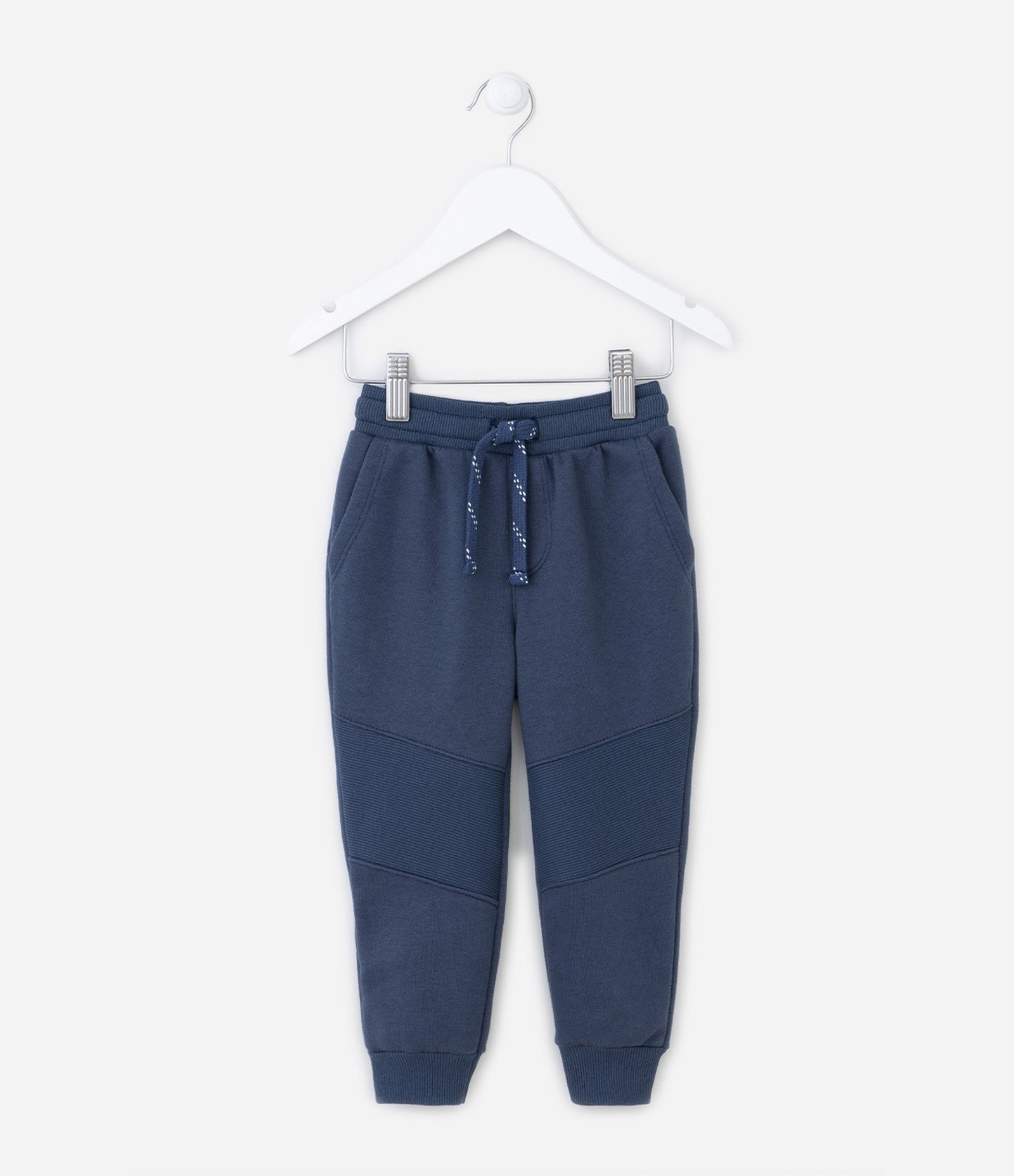 Calça Jogger em Moletom com Recorte Texturizado - Tam 1 a 5 Anos Azul 1