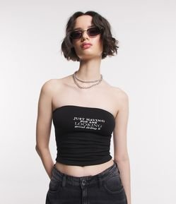 Top Tomara Que Caia em Viscose com Lettering Just Having Fun