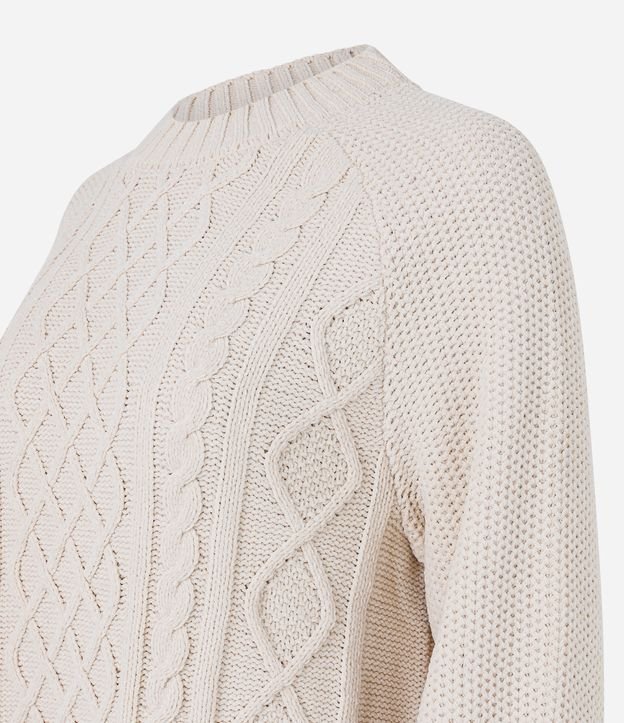 Suéter em Tricô com Texturas Diversas Off White 8