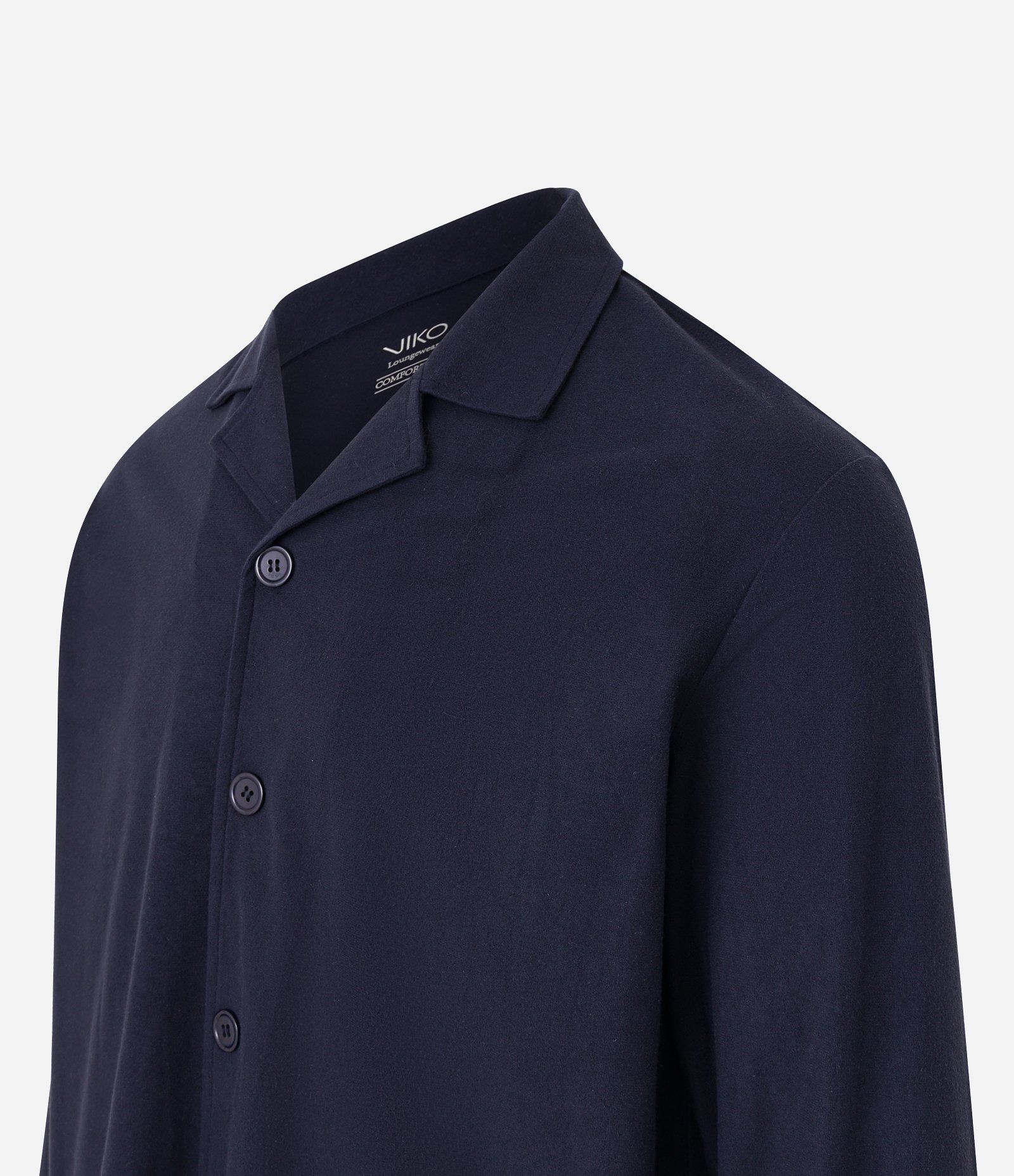 Camisa de Pijama em Fleece com Abotoamento Frontal Azul 6