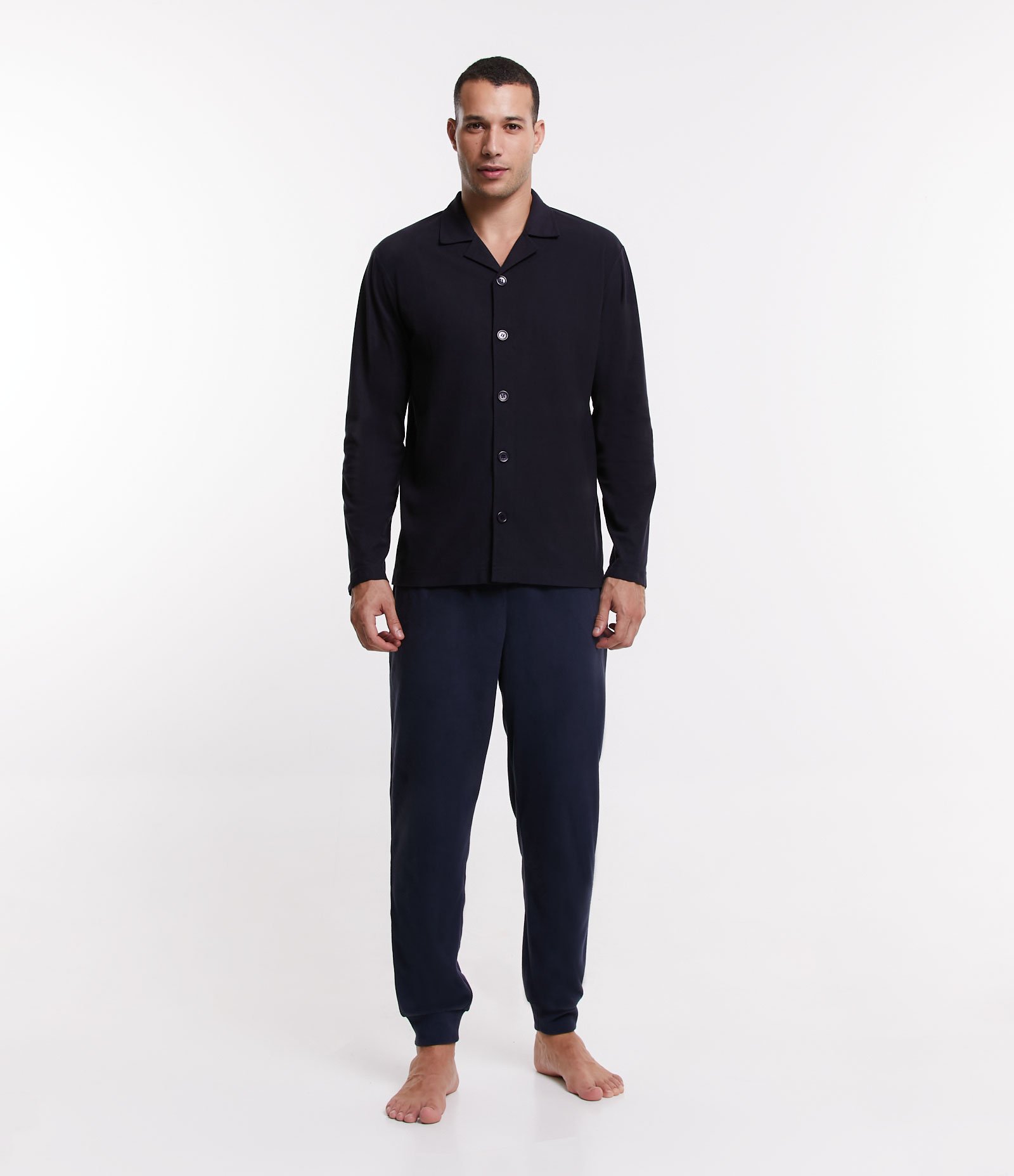 Camisa de Pijama em Fleece com Abotoamento Frontal Azul 2