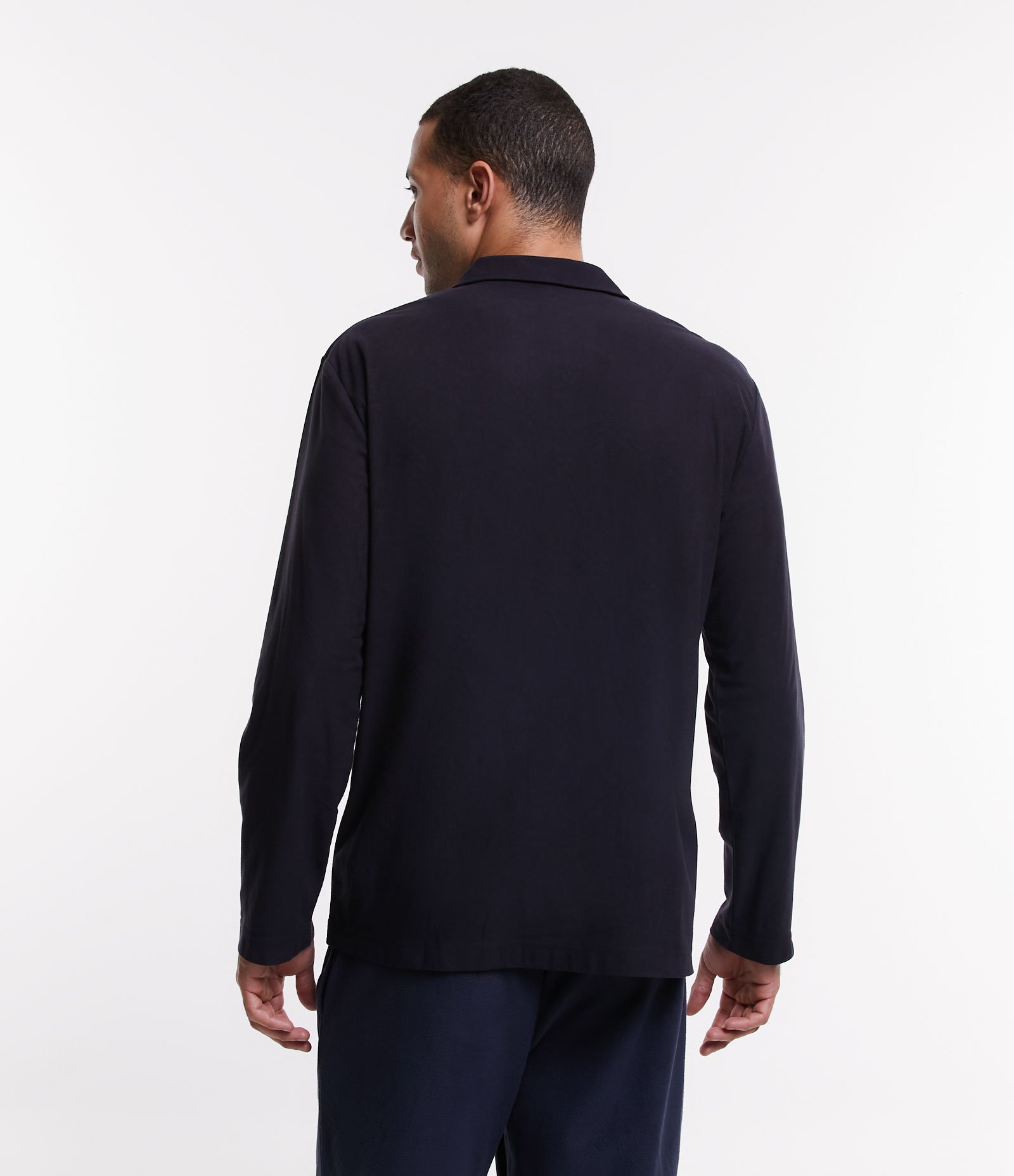 Camisa de Pijama em Fleece com Abotoamento Frontal Azul 3