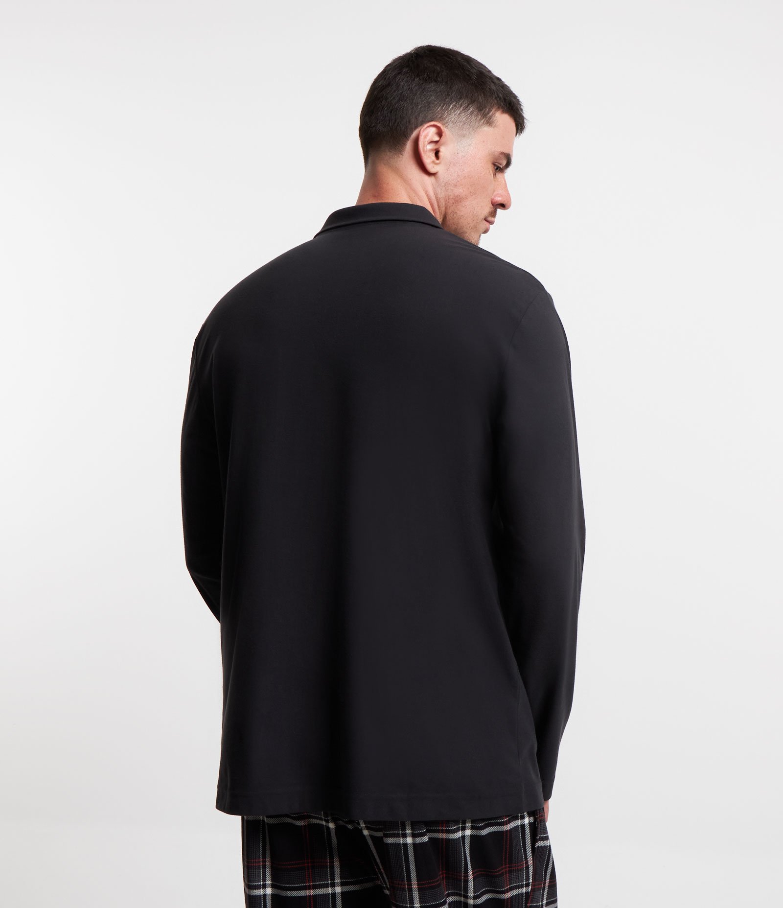 Camisa de Pijama em Fleece com Abotoamento Frontal Preto 3
