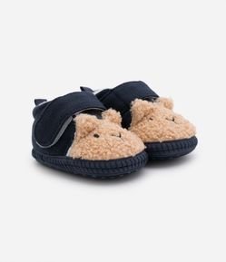 Bota Infantil com Antiderrapante e Bichinho Bordado - Tam 0 a 18 Meses