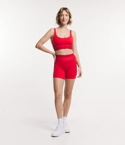 Bermuda Média em Poliamida com Cós Estampado em Lettering