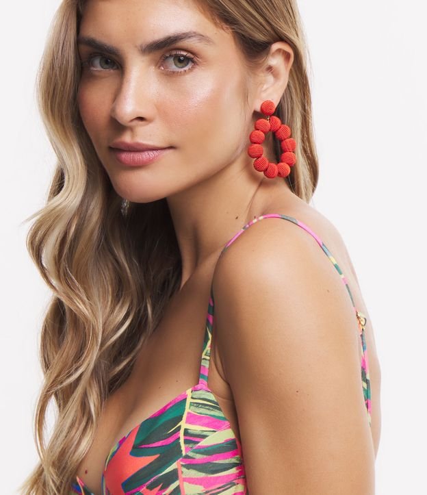 Maxi Brinco com Formato de Gota com Bolas em Linha