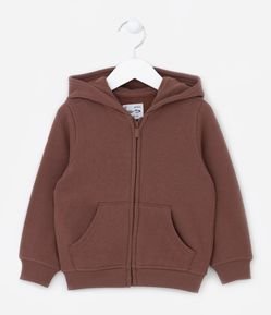 Blusão Infantil Básico Liso com Capuz e Bolso - Tam 1 a 4 anos