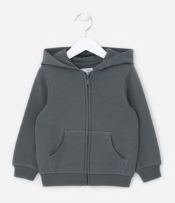 Blusão Infantil Básico Liso com Capuz e Bolso - Tam 1 a 4 anos