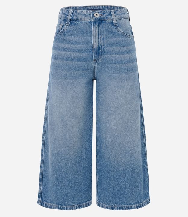 Bermuda Alongada Jeans com Bolsos Azul Médio 5