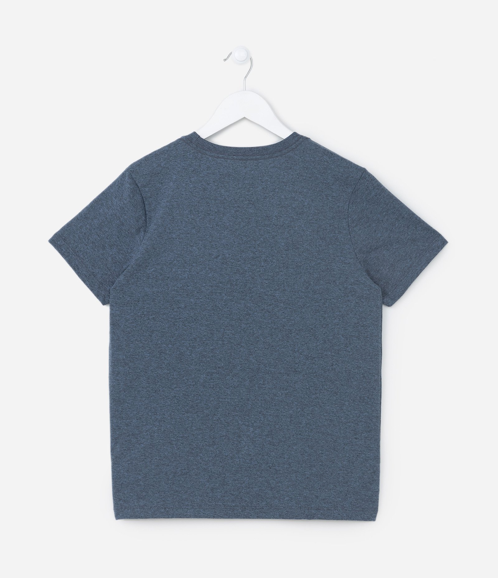 Camiseta Infantil com Estampa de Triângulo Invertido - Tam 5 a 14 anos Azul Mescla 2