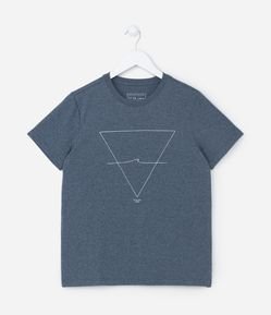 Camiseta Infantil com Estampa de Triângulo Invertido - Tam 5 a 14 anos