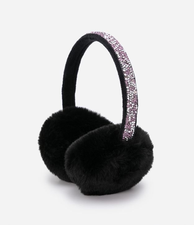 Protetor de Orelhas Infantil em Fleece com Strass - Tam U