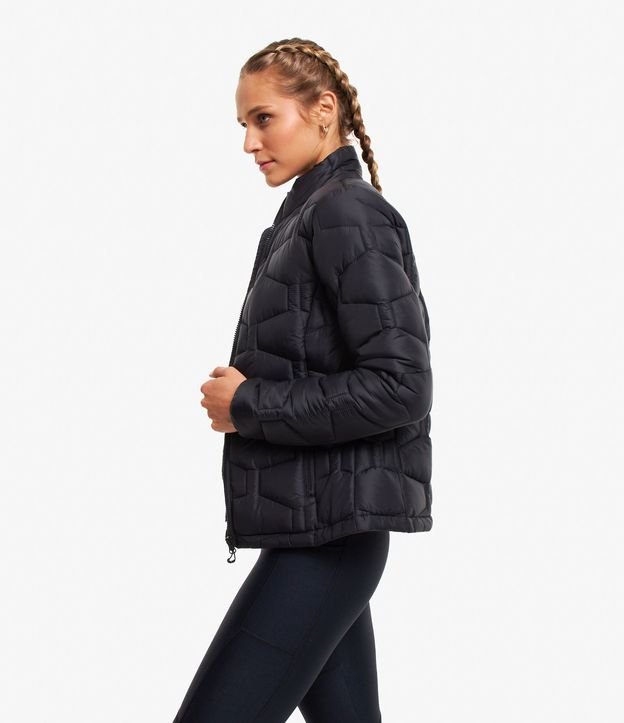 Jaqueta Esportiva Puffer com Gola Alta