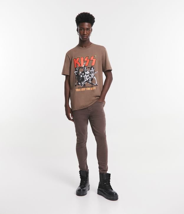 Calça Skinny Cropped em Sarja Estonada