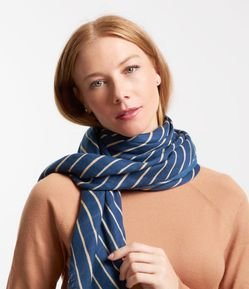 Lenço Flanela com Estampa de Listras