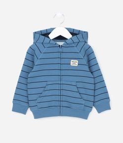 Casaco Infantil com Capuz e Estampa de Listras - Tam 1 a 5 anos