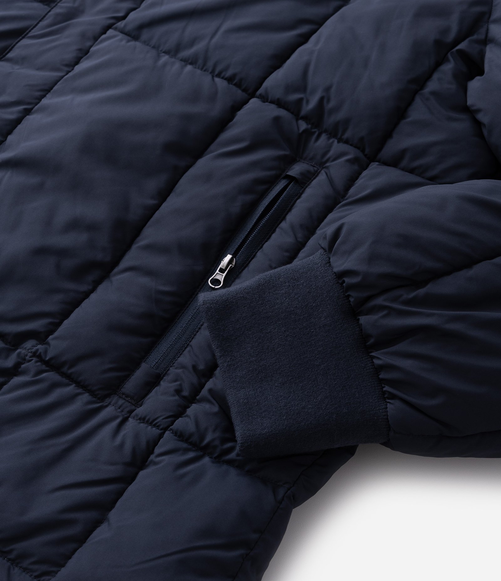 Jaqueta Puffer Dupla Face com Capuz e Gola Alta Azul / Off White 14