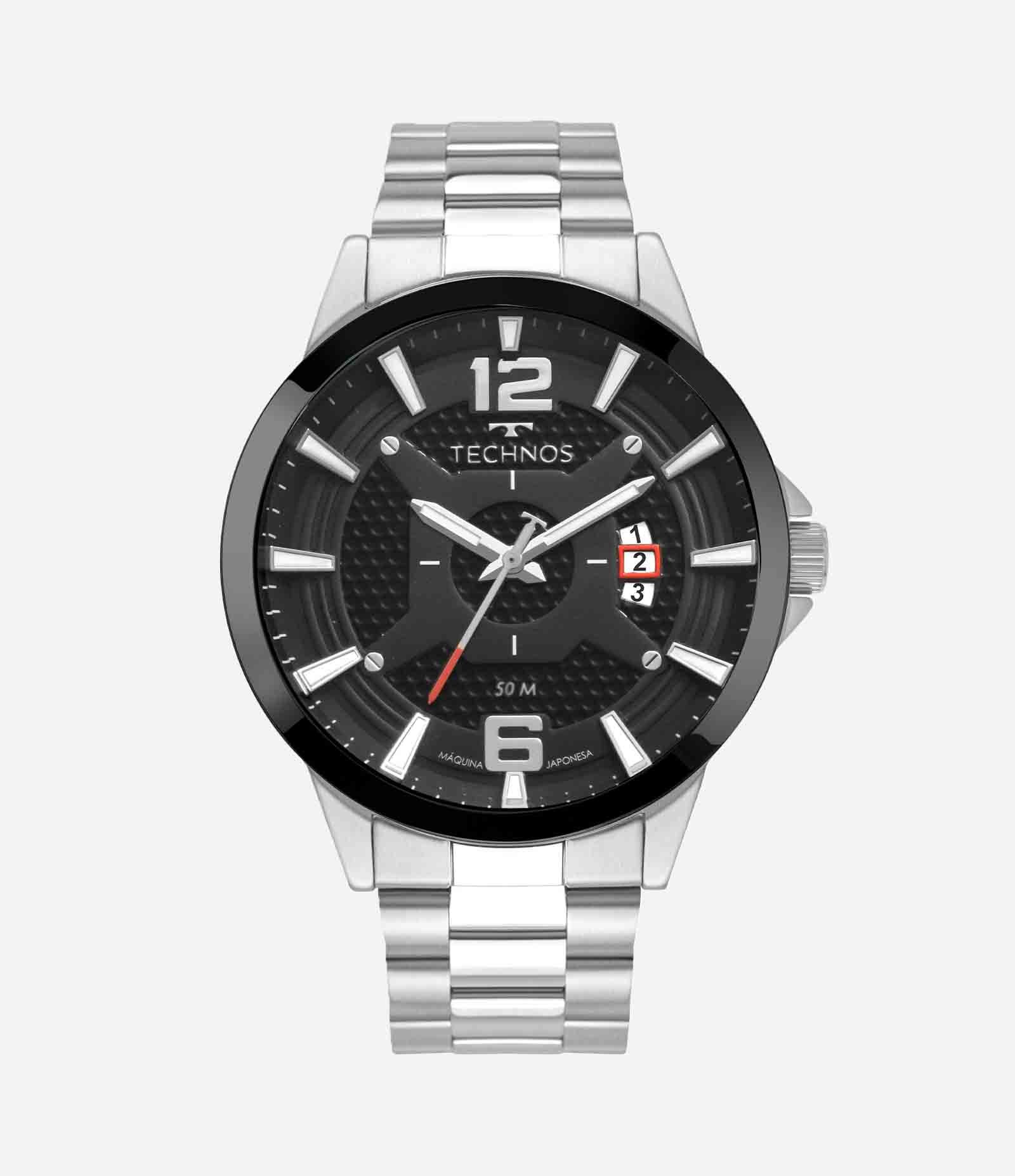 Relógio Technos Analógico com Pulseira e Caixa em Aço 2117LBVS 1P U 1