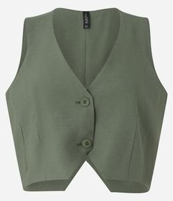 Colete Cropped Alfaiataria com Decote V