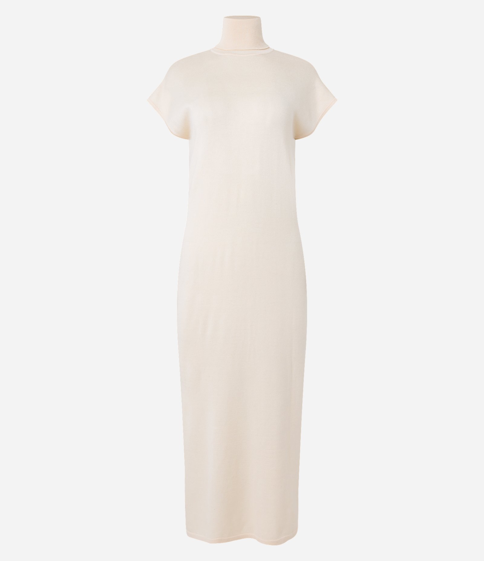Vestido Midi em Tricô com Gola Alta e Manga Curta Sem Cava 5