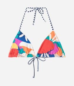 Biquíni Top Cortinha em Microfibra Dupla Face com Amarração