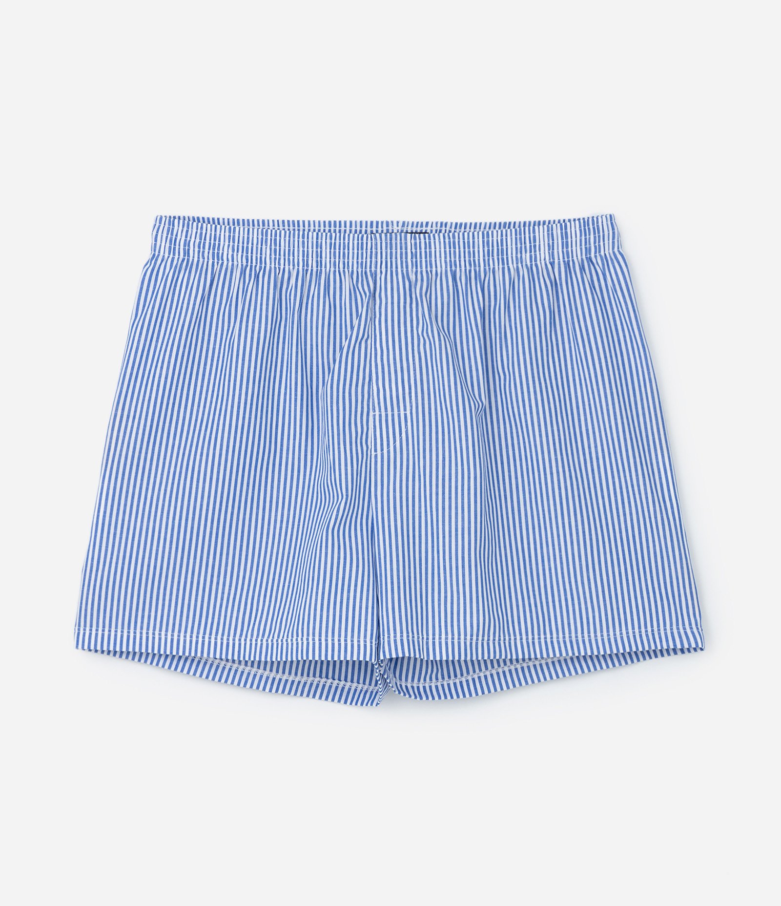 Cueca Samba Canção em Tricoline com Estampa de Listras Azul 1