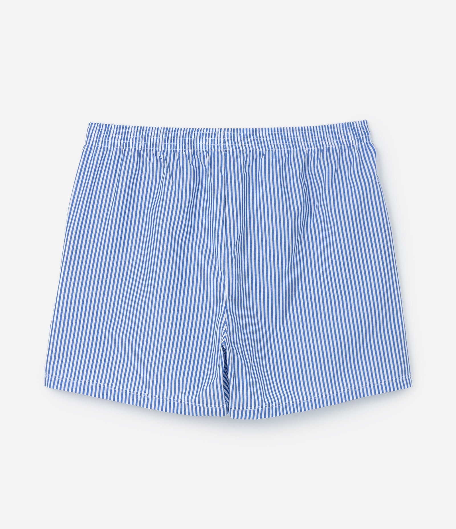 Cueca Samba Canção em Tricoline com Estampa de Listras Azul 2