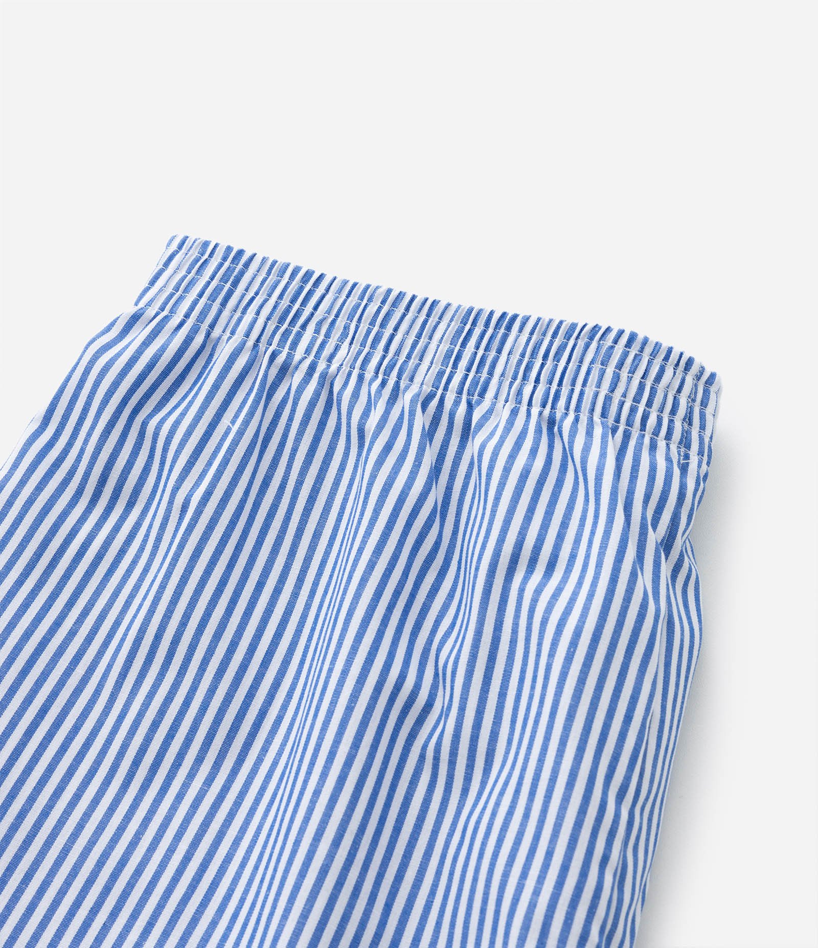 Cueca Samba Canção em Tricoline com Estampa de Listras Azul 4