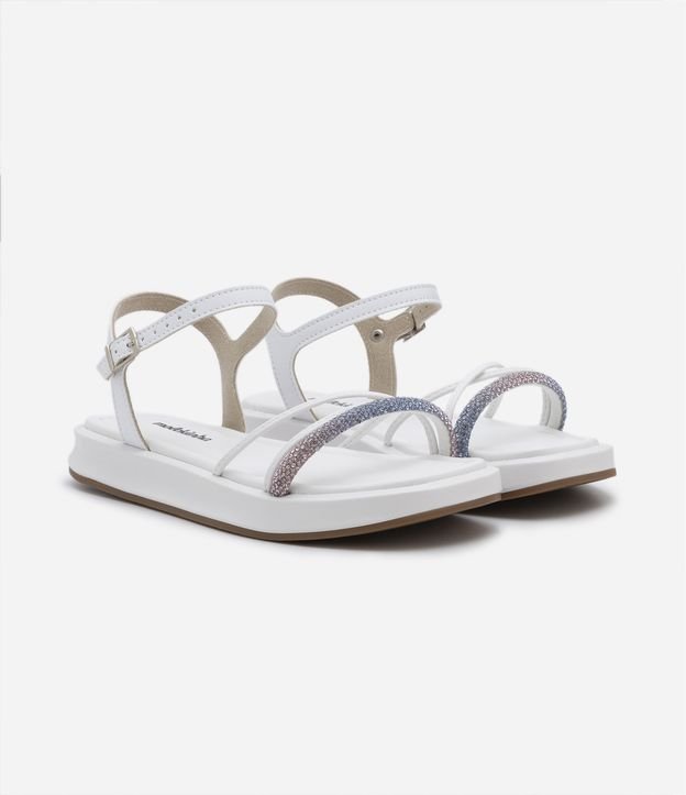 Sandália Flatform Infantil com Aplicação de Glitter - Tam 26 ao 36