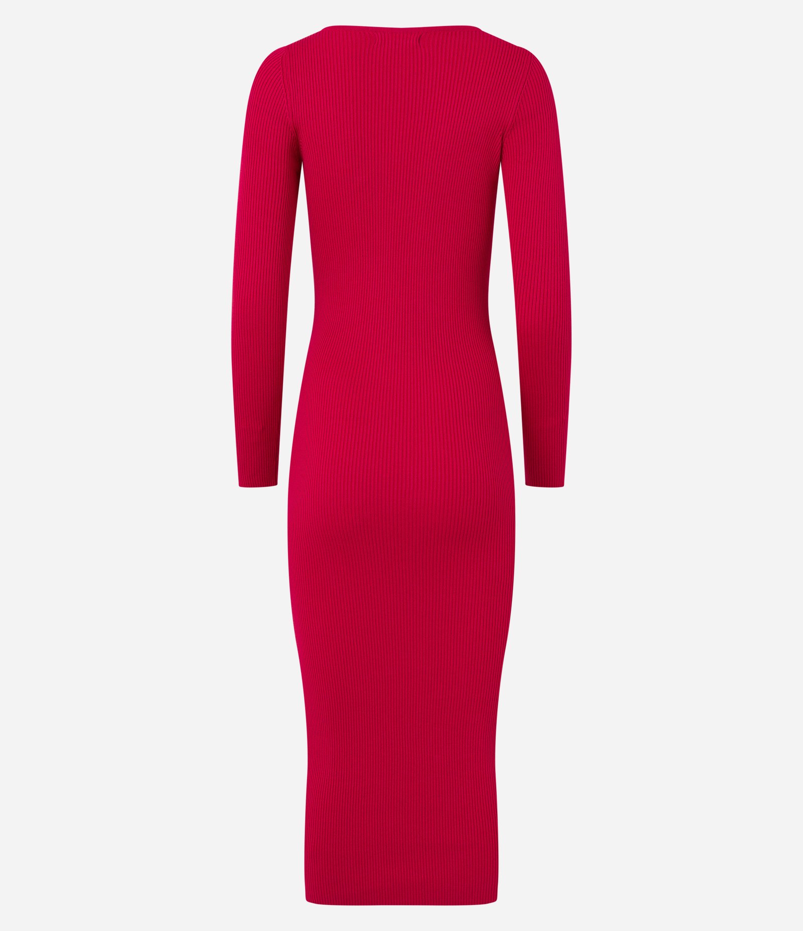 Vestido Midi Justo em Tricô com Gola Canoa Vermelho 6