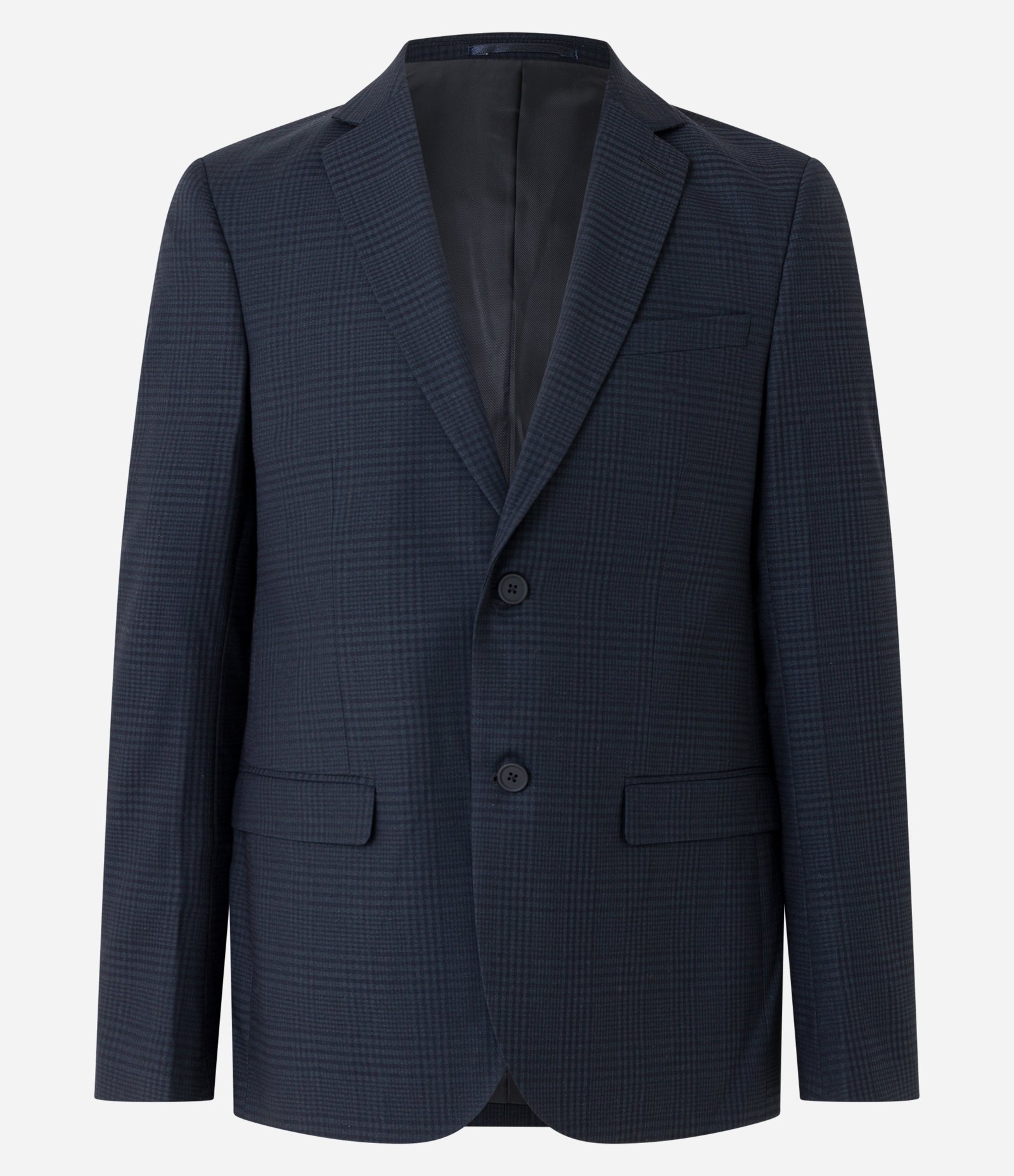 Paletó em Microfibra Xadrez com Lapelas Preto 7