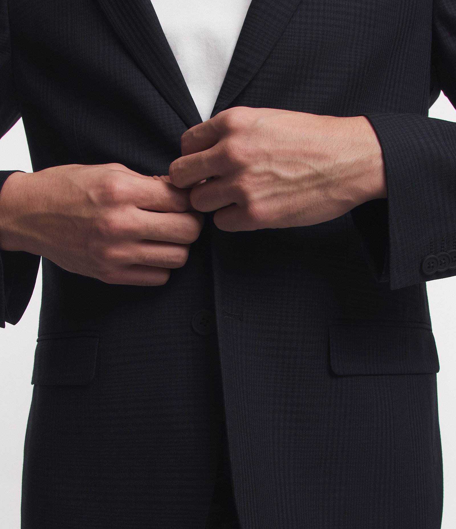 Paletó em Microfibra Xadrez com Lapelas Preto 6