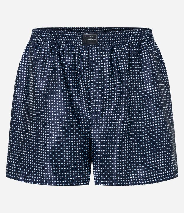 Cueca Samba Canção Acetinada com Estampa Geométrica