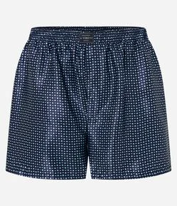 Cueca Samba Canção Acetinada com Estampa Geométrica