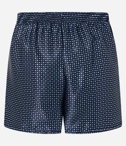 Cueca Samba Canção Acetinada com Estampa Geométrica