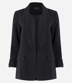 Blazer Alfaiatado com Lapelas e Manga com Detalhe Abotoado