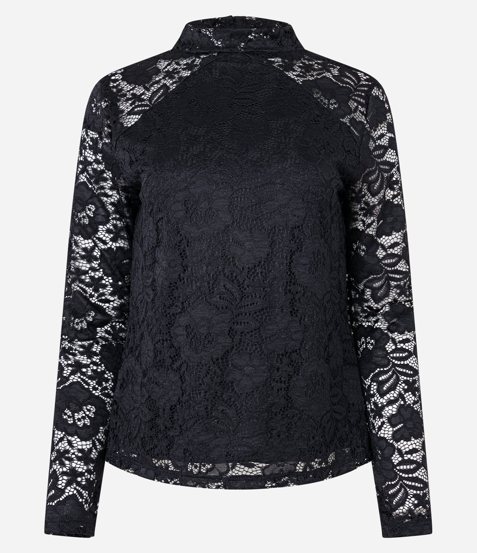 Blusa em Renda com Golinha e Transparência nas Mangas Preto 6