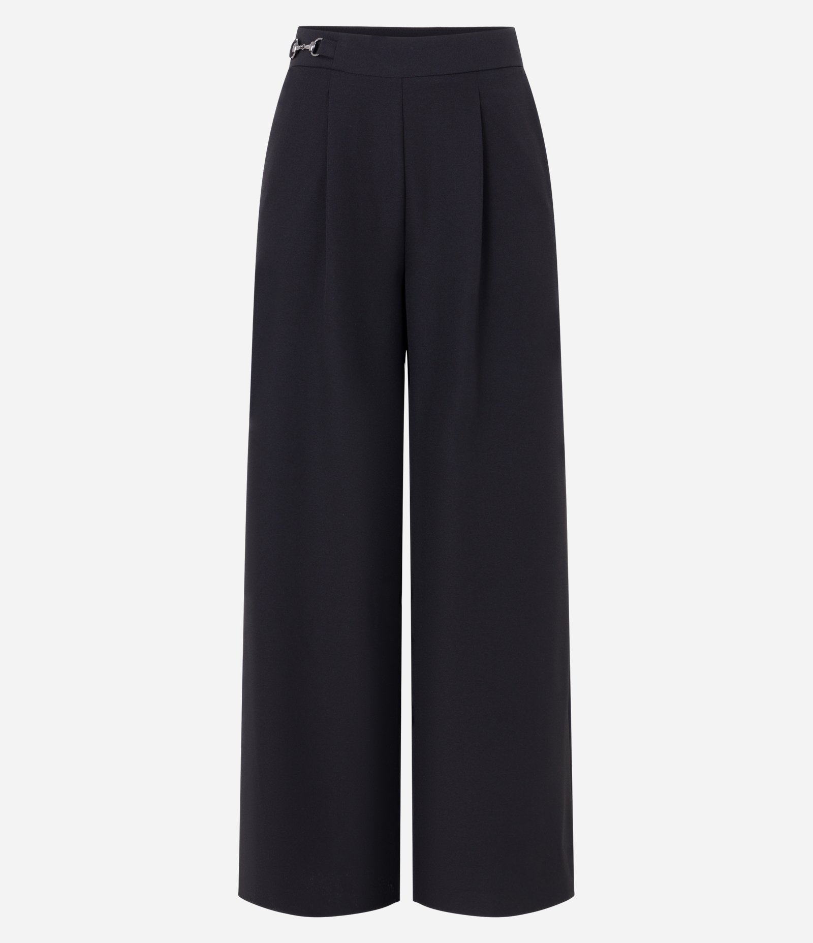 Calça Pantalona Alfaiatada com Pregas no Cós Preto 6