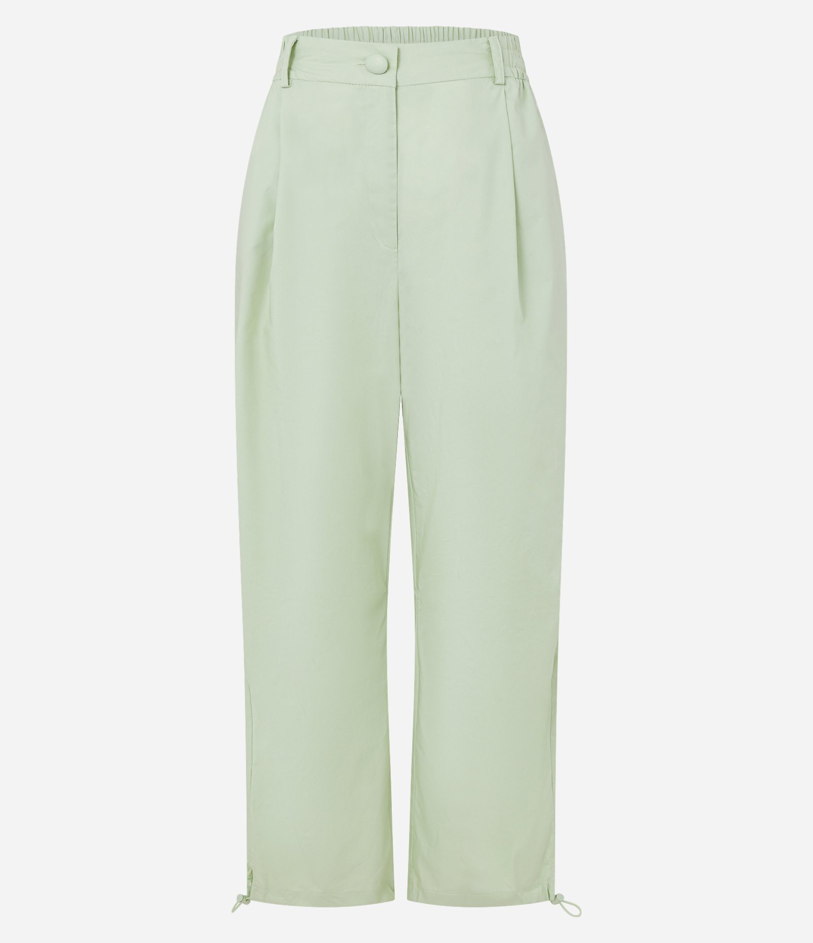 Calça Parachute em Algodão com Pregas e Ajuste na Barra Verde 6