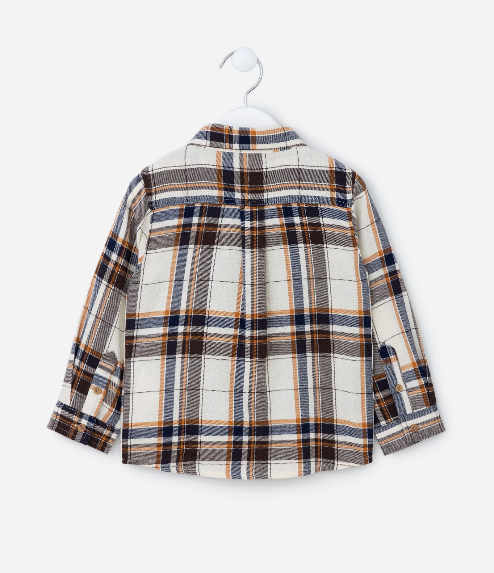 Camisa Infantil com Estampa Xadrez - Tam 01 a 05 Anos Off White 2