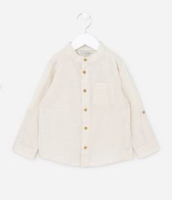 Camisa Infantil em Linho com Bolsinho - Tam 1 a 5 anos
