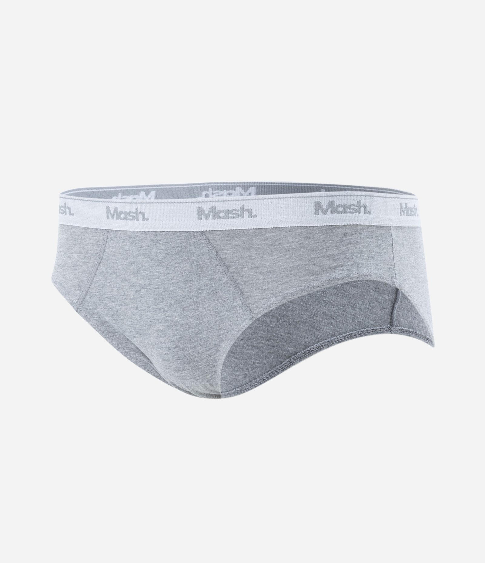 Kit 03 Cuecas Slip em Meia Malha com Cós Elástico Mash Preto/ Cinza 2