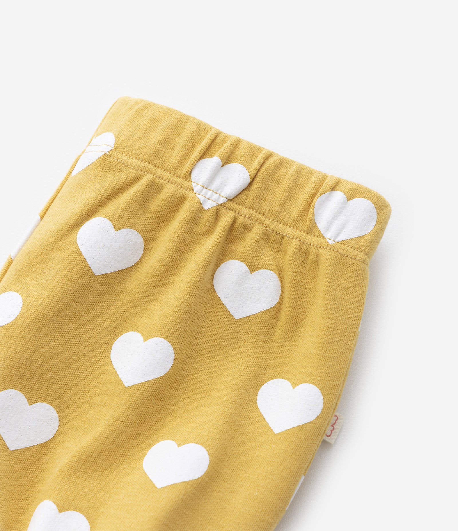 Conjunto Infantil em Algodão com Estampa de Corações - Tam  0 a 18 meses Amarelo 3