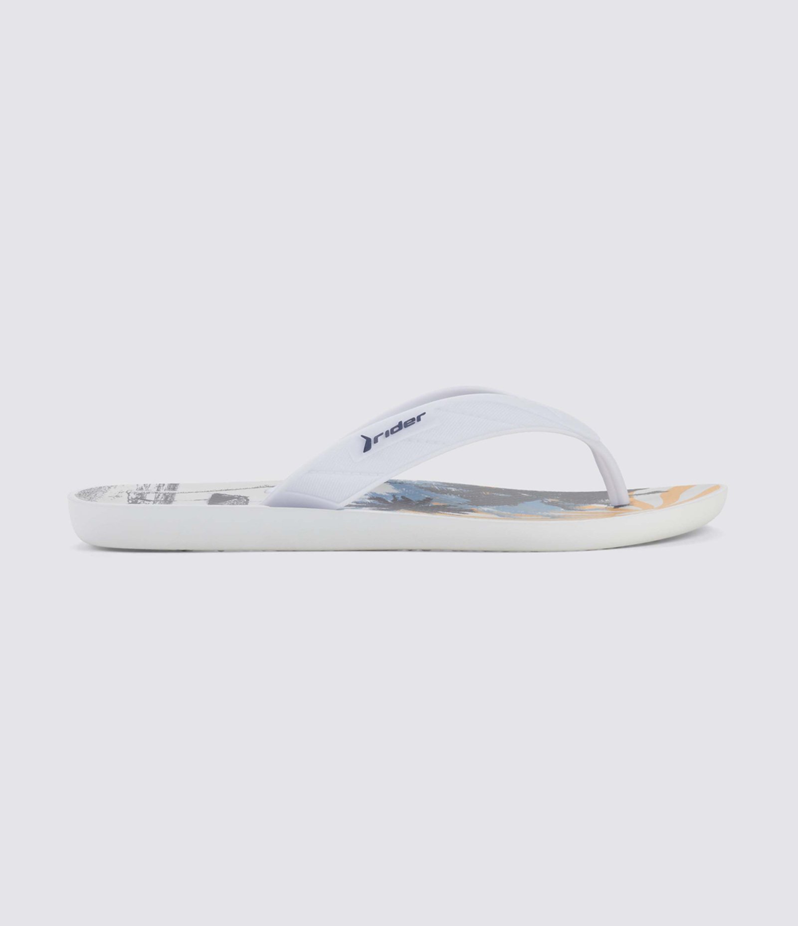 Chinelo de Tiras Strike Point com Estampa Tropical Rider Branco 2