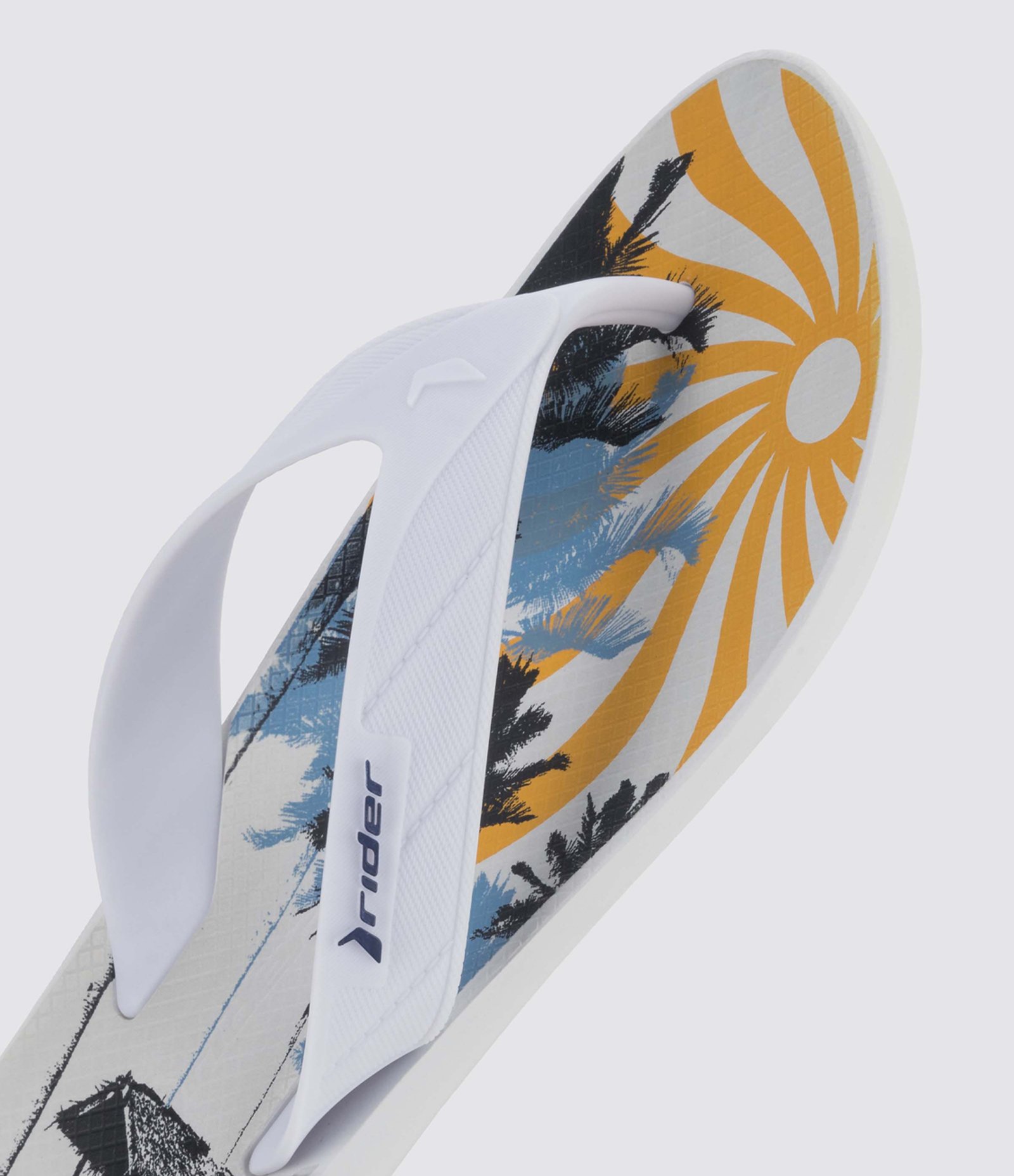 Chinelo de Tiras Strike Point com Estampa Tropical Rider Branco 4