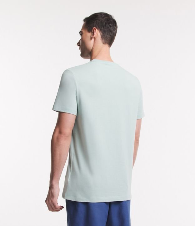 Camiseta Comfort em Tricoline com Estampa de Barco a Vela Verde Claro 3